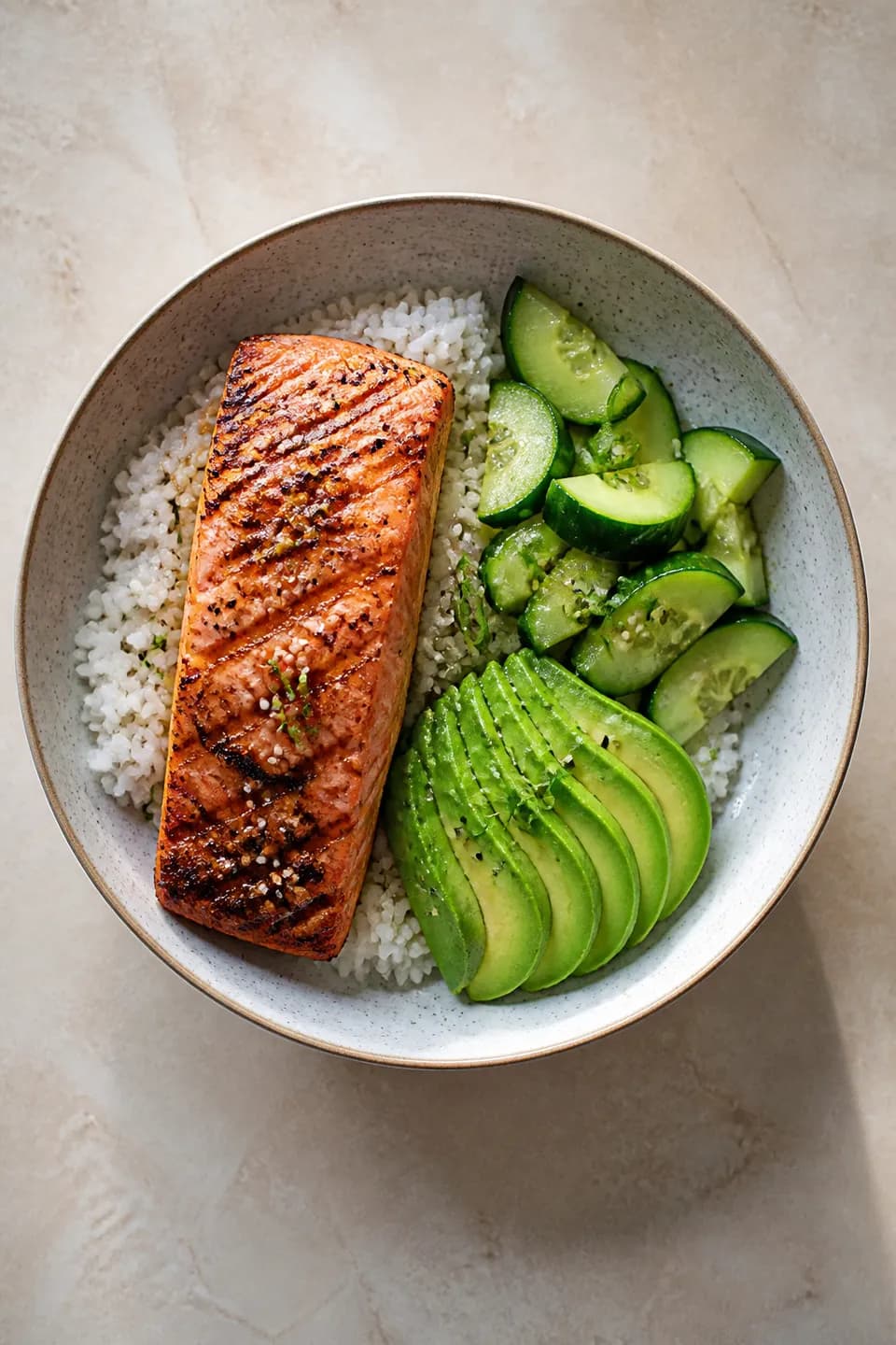 A lunch bowl ready to log calories, protein, carbs, and fat